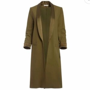 NWOT Alice + Olivia Olive Green Long Jacket Original Price $465 Sz: L